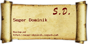 Seger Dominik névjegykártya